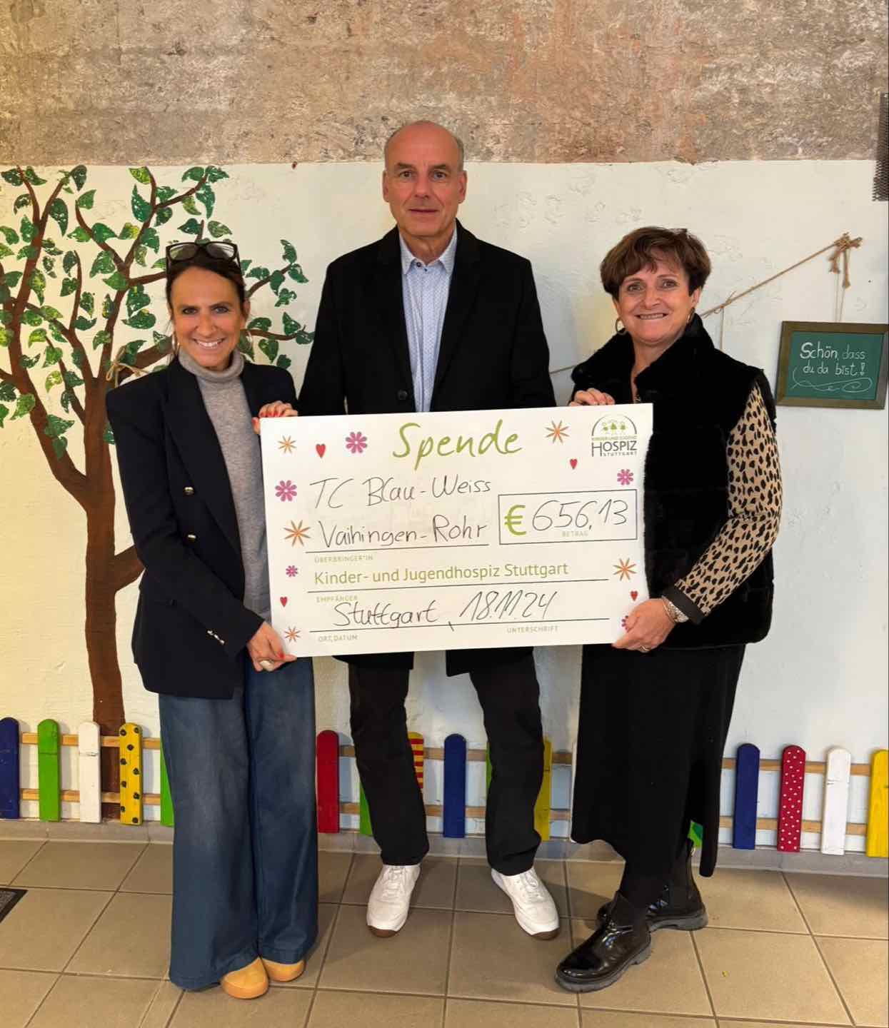 Spendenübergabe TC-BW Vaihingen Rohr an das Kinder- und Jugendhospiz Stuttgart